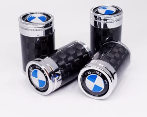 original.png 4 pcs (Set) Black Carbon Tire Valve Dust Caps for BMW