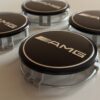 4 pcs (Set) 75mm - 2.95inch Black AMG Wheel Center Hub Caps