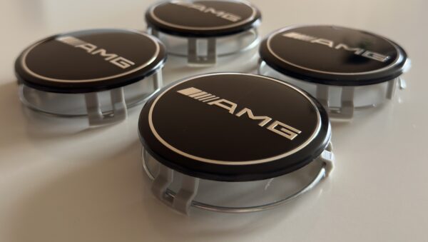4 pcs (Set) 75mm - 2.95inch Black AMG Wheel Center Hub Caps