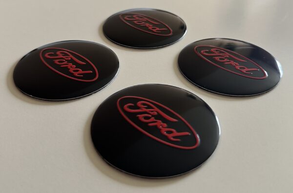original.jpeg 4 pcs (Set) 56mm - 2.20inch Black & Red Ford Wheel Center Hub Caps Stickers