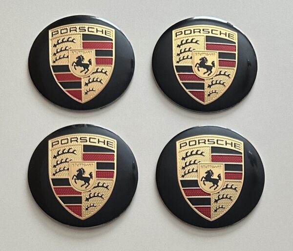 original.jpeg 4 pcs (Set) 56mm - 2.20inch Black Porsche Wheel Center Hub Caps Stickers