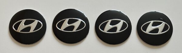 original.jpeg 4 pcs (Set) 56mm - 2.20inch Black Hyundai Wheel Center Hub Caps Stickers