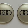 4 pcs (Set) 65mm - 2.56inch Silver Audi Wheel Center Hub Caps Stickers