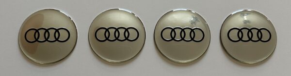 4 pcs (Set) 65mm - 2.56inch Silver Audi Wheel Center Hub Caps Stickers