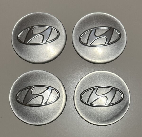 original.jpeg 4 pcs (Set) 65mm - 2.56inch Silver Hyundai Wheel Center Hub Caps Stickers