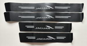 4 pcs Carbon Fiber Car Door Sill Scuff Protector Set for Jaguar - Anti-Scratch Strip