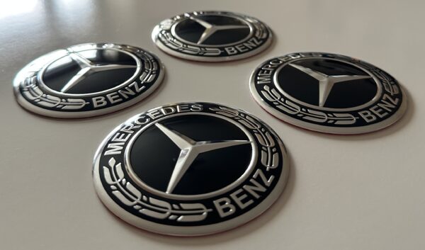 original.jpeg 4 pcs (Set) 75mm - 2.95inch Black Mercedes Benz Wheel Center Hub Caps Stickers
