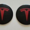 original.jpeg 4 pcs (Set) 65mm - 2.56inch Black & Red Tesla Wheel Center Hub Caps Stickers