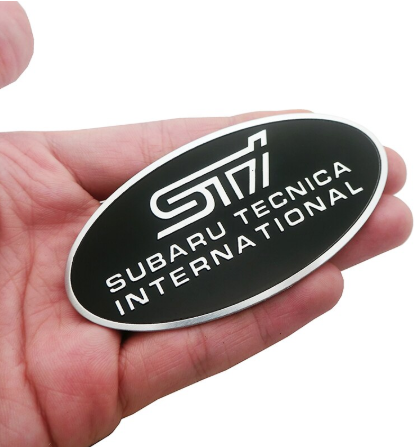 original.png 1 pcs Black Subaru STI Emblem Sticker Metal