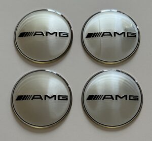 original.jpeg 4 pcs (Set) 65mm - 2.56inch Silver AMG Wheel Center Hub Caps Stickers