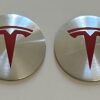 original.jpeg 4 pcs (Set) 65mm - 2.56inch Silver & Red Tesla Wheel Center Hub Caps Stickers