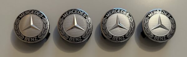 original.jpeg 4 pcs (Set) 75mm - 2.95inch Silver & Black Mercedes Benz Wheel Center Hub Caps