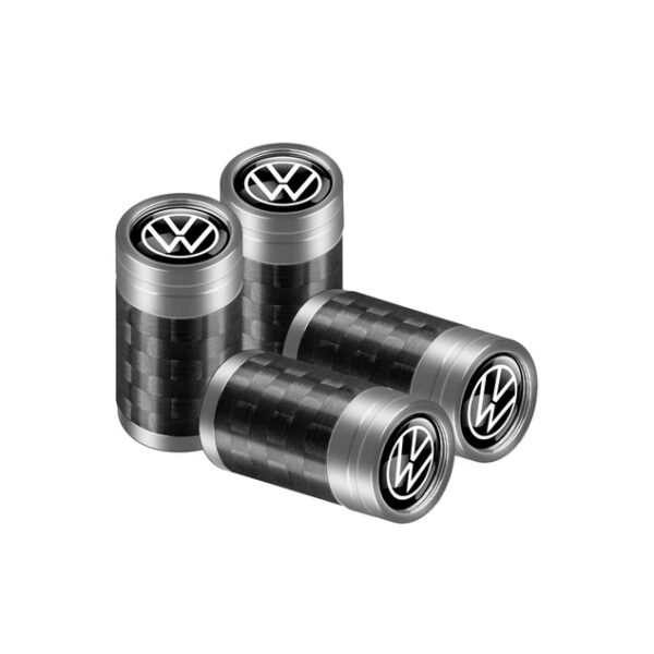 original.jpeg 4 pcs (Set) Black Carbon Tire Valve Dust Caps for Volkswagen