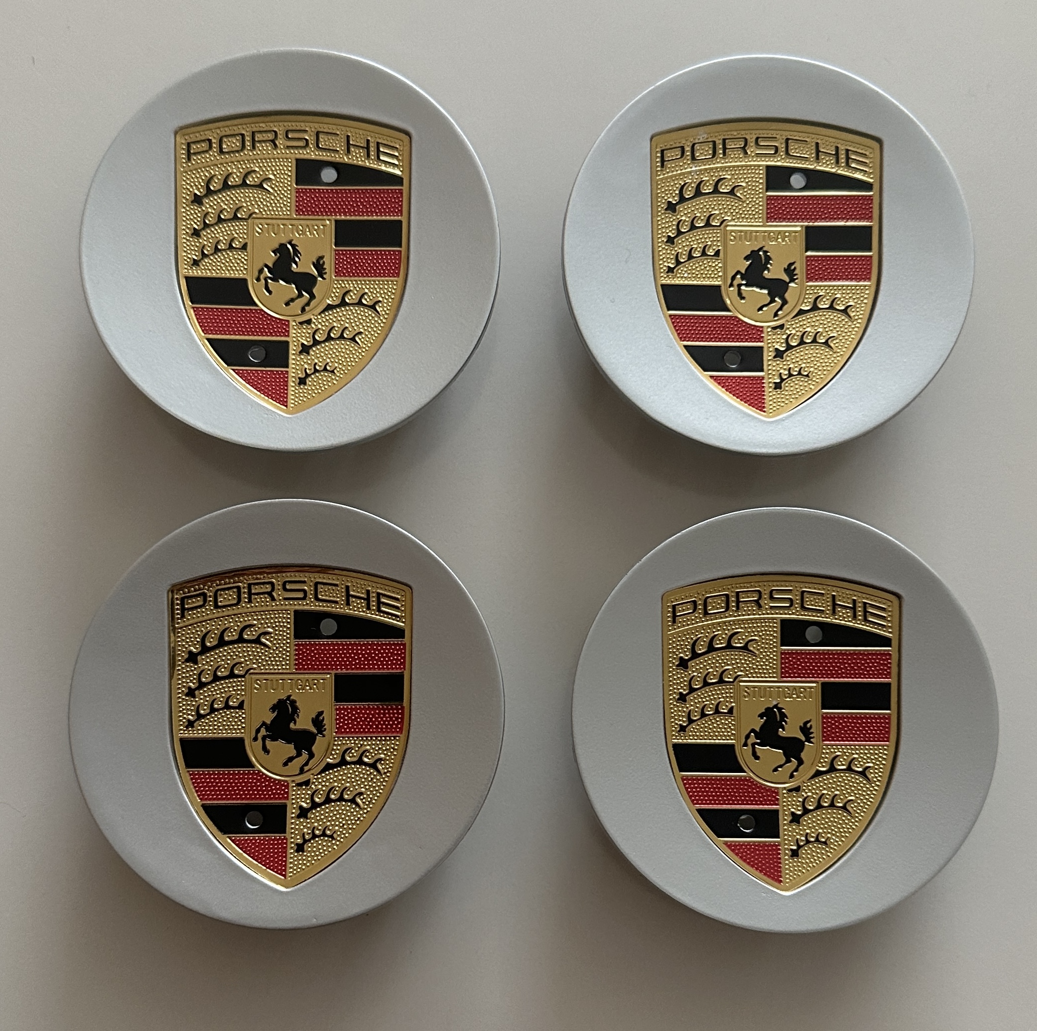 4 pcs (Set) 65mm - 2.56inch Silver Porsche Wheel Center Hub Caps