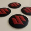 original.jpeg 4 pcs (Set) 56mm - 2.20inch Black & Red Suzuki Wheel Center Hub Caps Stickers