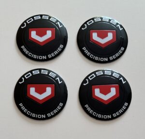 4 pcs (Set) 56mm - 2.20inch Black & Red Vossen Wheel Center Hub Caps Stickers