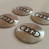 original.png 4 pcs (Set) 56mm - 2.20inch Matte Silver Audi Wheel Center Hub Caps Stickers