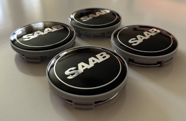 original.jpeg 4 pcs (Set) 63mm - 2.48inch Black SAAB Wheel Center Hub Caps