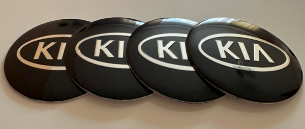 original.png 4 pcs (Set) 56mm - 2.20inch Black Kia Wheel Center Hub Caps Stickers