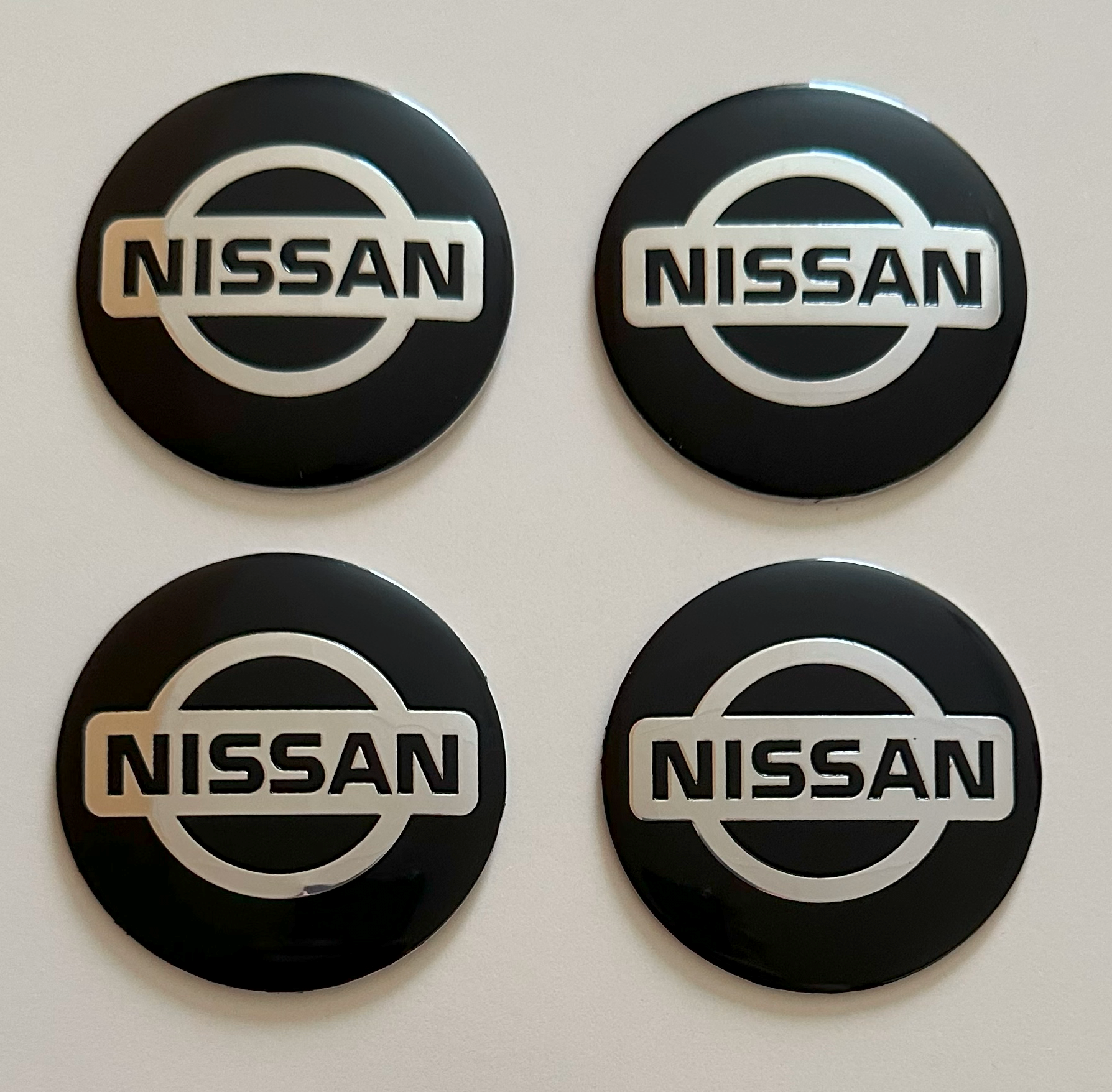4 pcs (Set) 56mm - 2.20inch Black Nissan Wheel Center Hub Caps Stickers