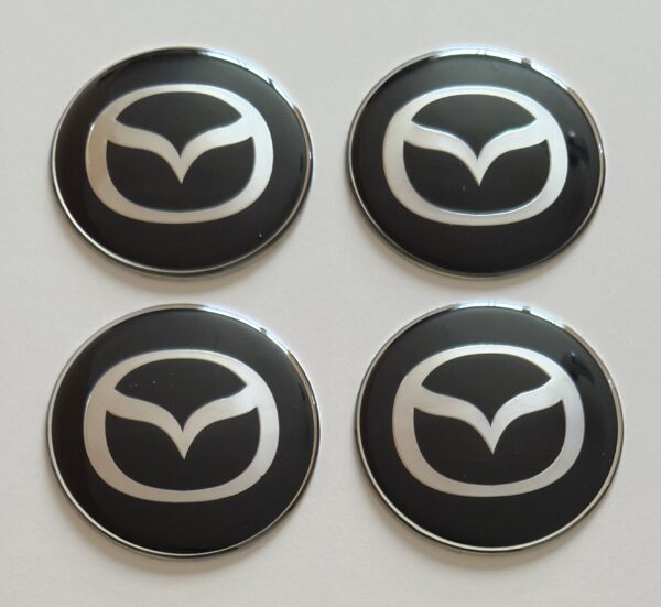 original.jpeg 4 pcs (Set) 65mm - 2.56inch Black Mazda Wheel Center Hub Caps Stickers