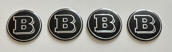 original.jpeg 4 pcs (Set) 56mm - 2.20inch Black BRABUS Wheel Center Hub Caps Stickers