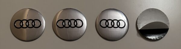 original.jpeg 4 pcs (Set) 56mm - 2.20inch Glossy Silver Audi Wheel Center Hub Caps Stickers