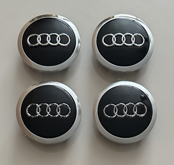 original.jpeg 4 pcs (Set) 69mm - 2.72inch Black & Silver Audi Wheel Center Hub Caps