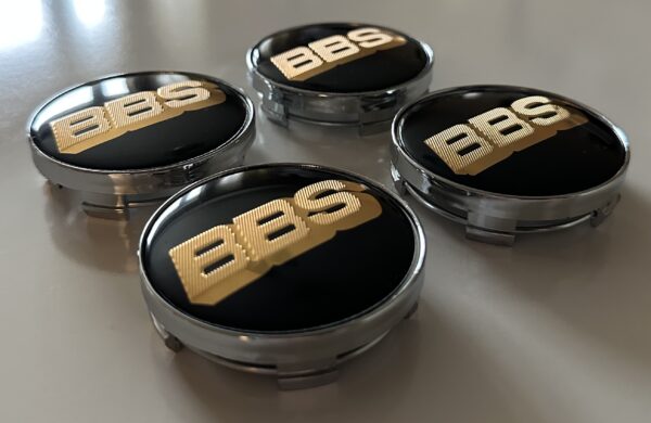 original.jpeg 4 pcs (Set) 60mm - 2.36inch Black & Gold BBS Wheel Center Hub Caps