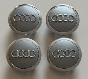 original.jpeg 4 pcs (Set) 69mm - 2.72inch Glossy Gray Audi Wheel Center Hub Caps