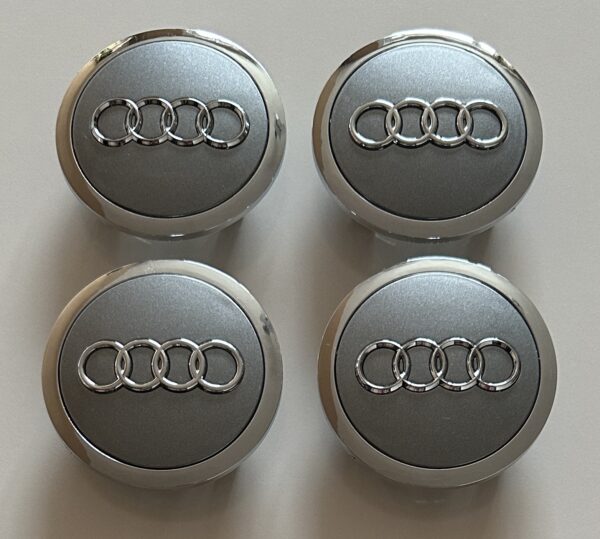 original.jpeg 4 pcs (Set) 69mm - 2.72inch Glossy Gray Audi Wheel Center Hub Caps
