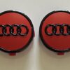 original.jpeg 4 pcs (Set) 61mm - 2.40inch Red & Black Audi Wheel Center Hub Caps