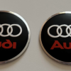original.png 4 pcs (Set) 56mm - 2.20inch Black & Red Audi Wheel Center Hub Caps Stickers