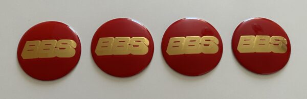 original.jpeg 4 pcs (Set) 65mm - 2.56inch Red & Gold BBS Wheel Center Hub Caps Stickers
