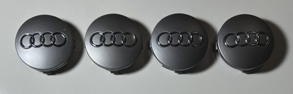 original.jpeg 4 pcs (Set) 60mm - 2.36inch Matte Gray Audi Wheel Center Hub Caps (4B0601170)