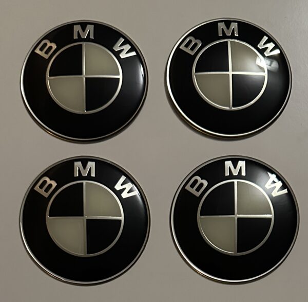 original.jpeg 4 pcs (Set) 65mm - 2.56inch Black & White BMW Wheel Center Hub Caps Stickers