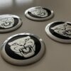 original.jpeg 4 pcs (Set) 56mm - 2.20inch Black & Silver Jaguar Wheel Center Hub Caps Stickers