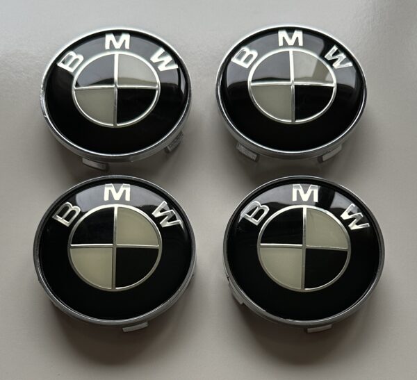 original.jpeg 4 pcs (Set) 68mm - 2.68inch Black & White BMW Wheel Center Hub Caps