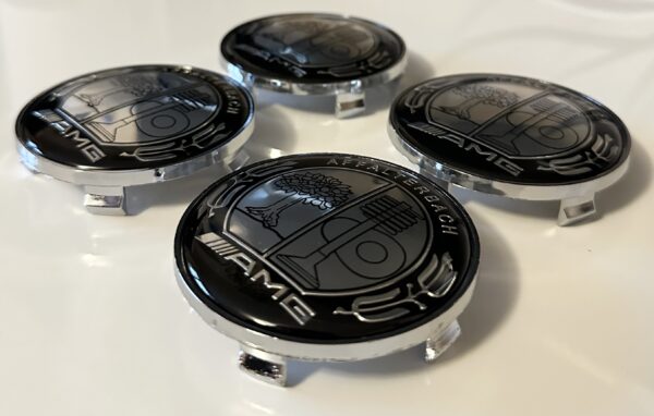 original.jpeg 4 pcs (Set) 68mm - 2.68inch Silver & Black AMG AFFALTERBACH Wheel Center Hub Caps