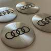 original.png 4 pcs (Set) 56mm - 2.20inch Matte Silver Audi Wheel Center Hub Caps Stickers