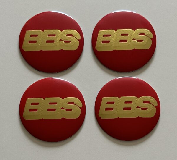 original.jpeg 4 pcs (Set) 56mm - 2.20inch Red & Gold BBS Wheel Center Hub Caps Stickers