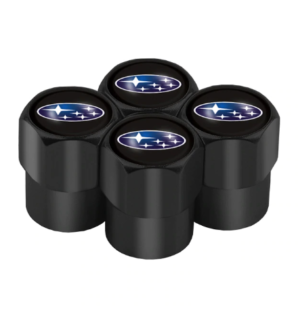 4 pcs (Set) Black Subaru Tire Valve Dust Caps