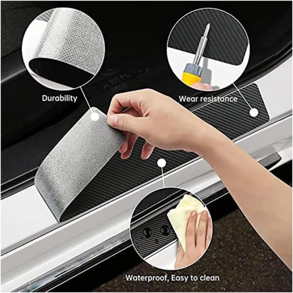 4 pcs Carbon Fiber Car Door Sill Scuff Protector Set for Volvo - Anti-Scratch Strip