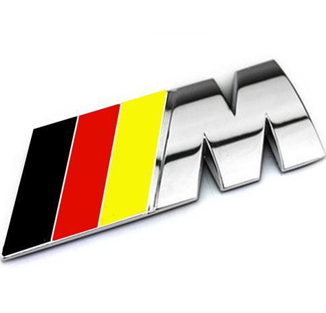 original.png 1 pcs Silver Germany Flag Glossy BMW M Performance Emblem Sticker Metal
