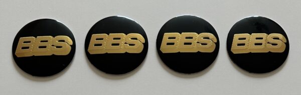original.jpeg 4 pcs (Set) 56mm - 2.20inch Black & Gold BBS Wheel Center Hub Caps Stickers
