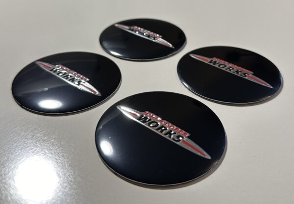 original.jpeg 4 pcs (Set) 56mm - 2.20inch Black John Cooper Works Wheel Center Hub Caps Stickers