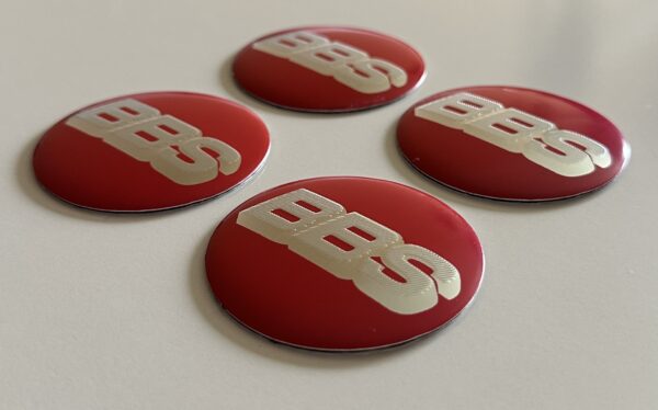 original.jpeg 4 pcs (Set) 56mm - 2.20inch Red & Silver BBS Wheel Center Hub Caps Stickers