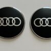 original.jpeg 4 pcs (Set) 65mm - 2.56inch Black Audi Wheel Center Hub Caps Stickers with Outer Ring