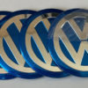 4 pcs (Set) 65mm - 2.56inch Blue Volkswagen Wheel Center Hub Caps Stickers