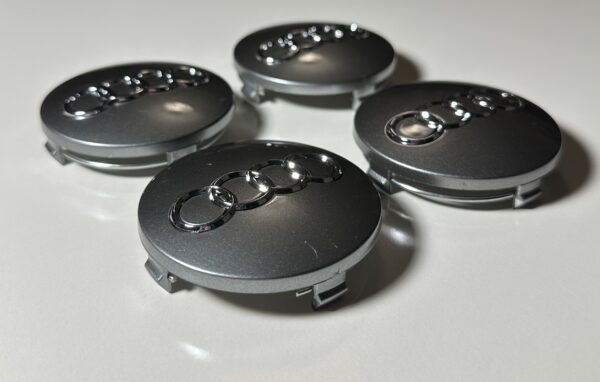 original.jpeg 4 pcs (Set) 60mm - 2.36inch Glossy Gray Audi Wheel Center Hub Caps (4B0601170)